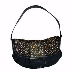 Calvin Klein Beaded Canvas Hobo